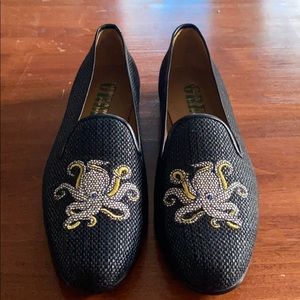 Stubbs & Wootton raffia printed loafers